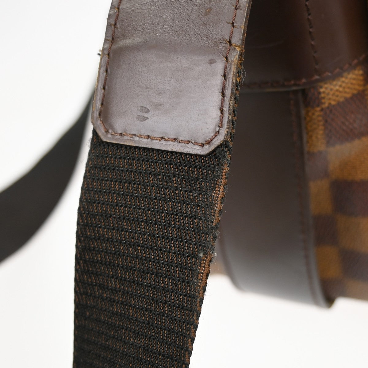 Louis Vuitton Naviglio Handbag Damier Brown Canvas Shoulder Bag Bag (Pre-Owned)