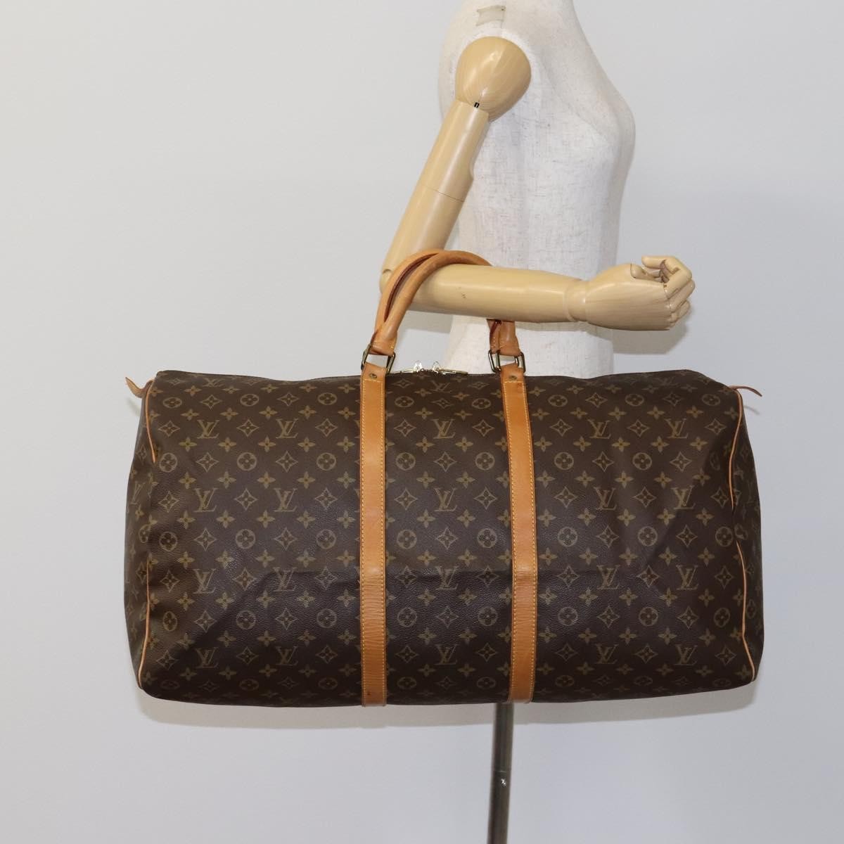 Louis Vuitton Keepall Bag Monogram Canvas Brown Canvas Travel Bag Bag (Pre-Owned)