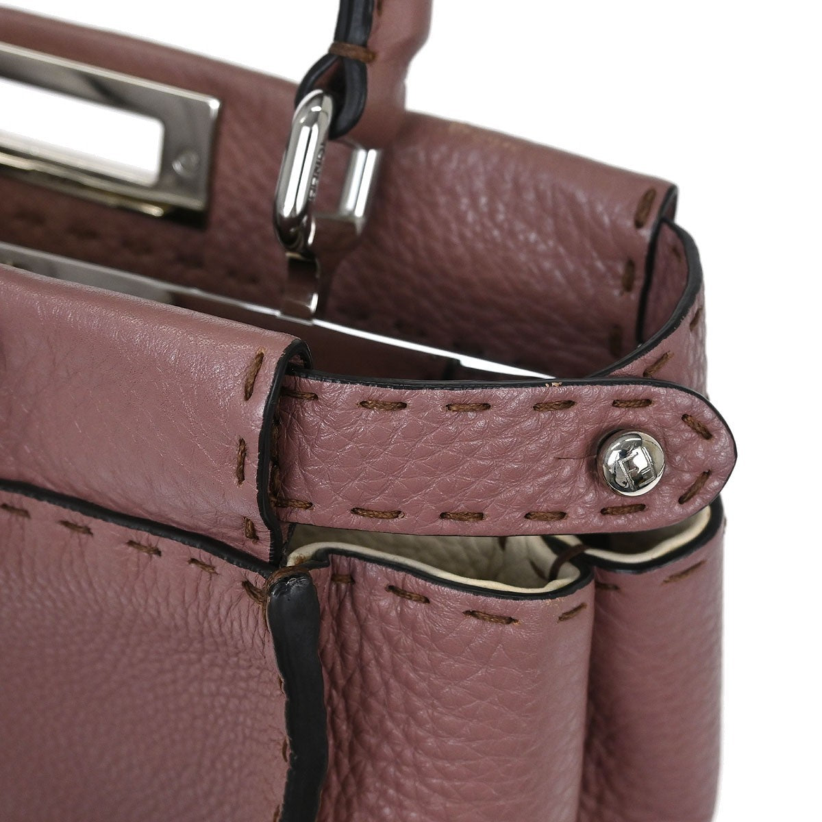 Fendi Selleria Peekaboo Bag Leather Purple Leather Handbag (Pre-Owned)