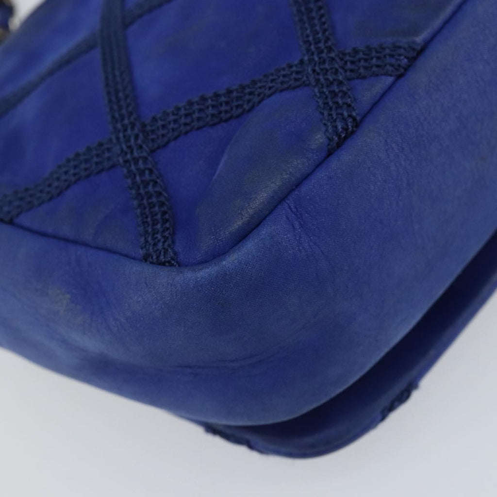Chanel Diamond Stitch Chain Flap Bag Quilted Iridescent Calfskin Blue Leather Shoulder Bag Bag (Pre-Owned)