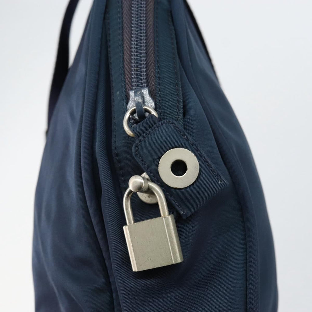 Prada Zip Around Tote Tessuto Navy Nylon Handbag (Pre-Owned)