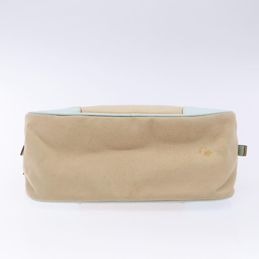Prada Bauletto Bag Canvas With Leather Beige Canvas Bag (Pre-Owned)