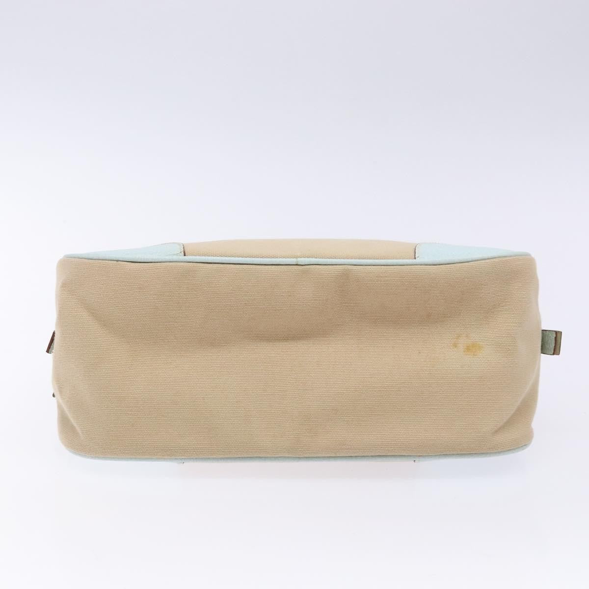 Prada Bauletto Bag Canvas With Leather Beige Canvas Bag (Pre-Owned)