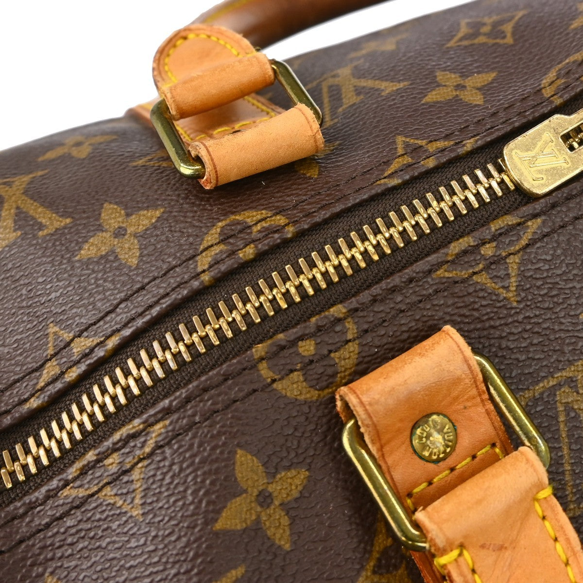 Louis Vuitton Keepall Bandouliere Bag Monogram Canvas Brown Canvas Travel Bag Bag (Pre-Owned)