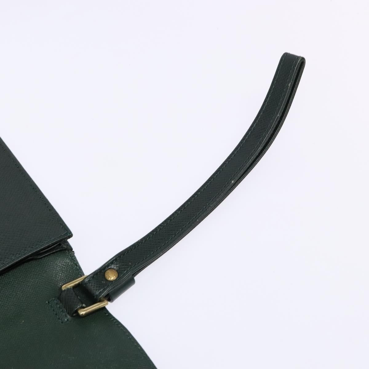 Louis Vuitton Kourad Pouch Taiga Green Leather Clutche & Pouche Bag (Pre-Owned)