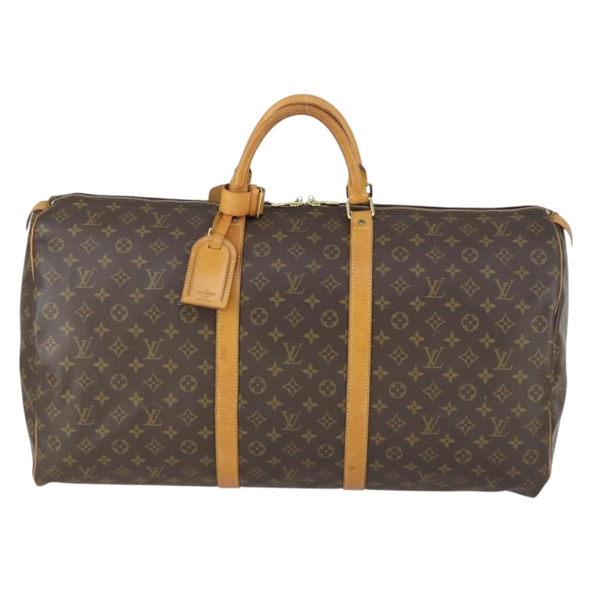 Louis Vuitton Keepall Bag Monogram Canvas Brown Canvas Travel Bag Bag (Pre-Owned)