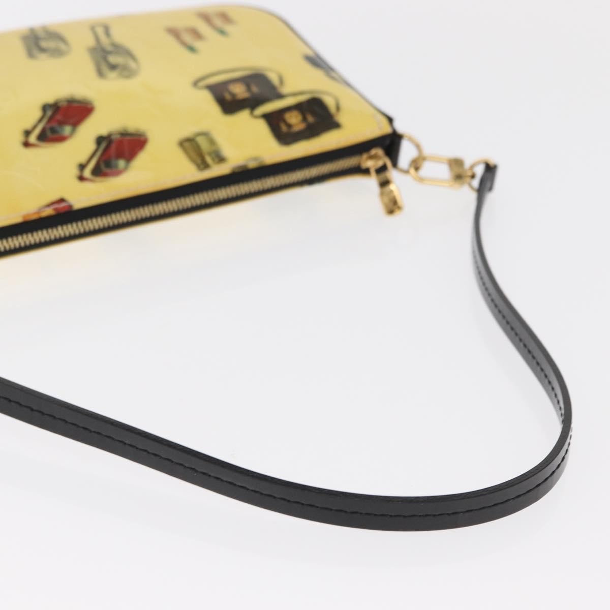 Louis Vuitton Pochette Accessoires Nm Limited Edition Stickers Monogram Vernis Yellow Patent_Leather Clutche & Pouche Bag (Pre-Owned)
