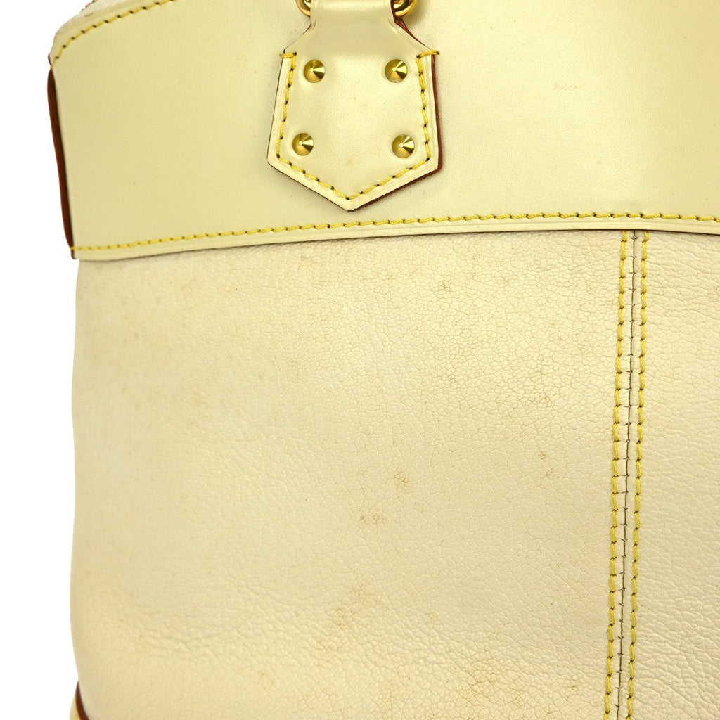 Louis Vuitton Suhali Lockit Handbag Leather Beige Leather Tote Bag Bag (Pre-Owned)
