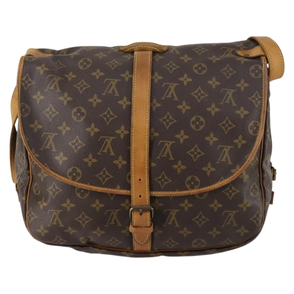 Louis Vuitton Saumur Handbag Monogram Canvas Brown Canvas Shoulder Bag Bag (Pre-Owned)