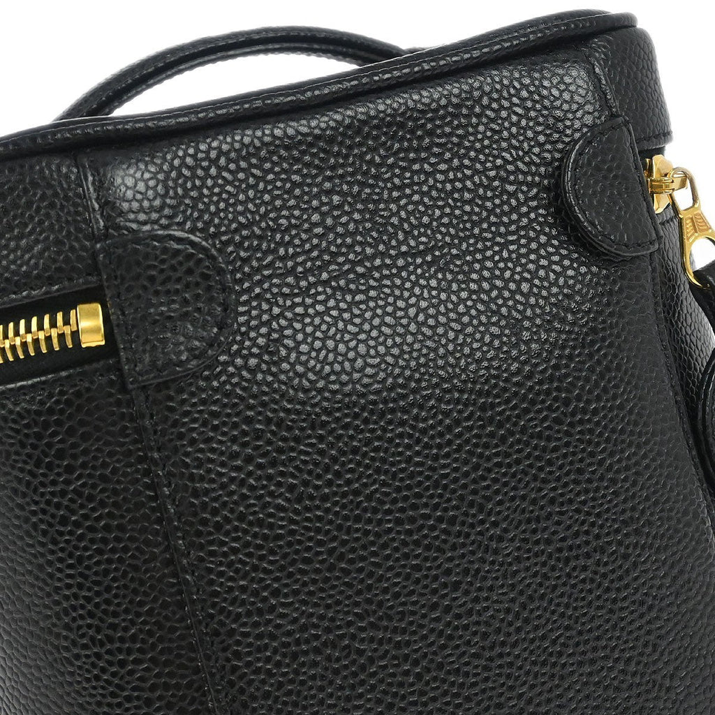 Chanel Vintage Timeless Cosmetic Case Caviar Black Leather Clutche & Pouche Bag (Pre-Owned)