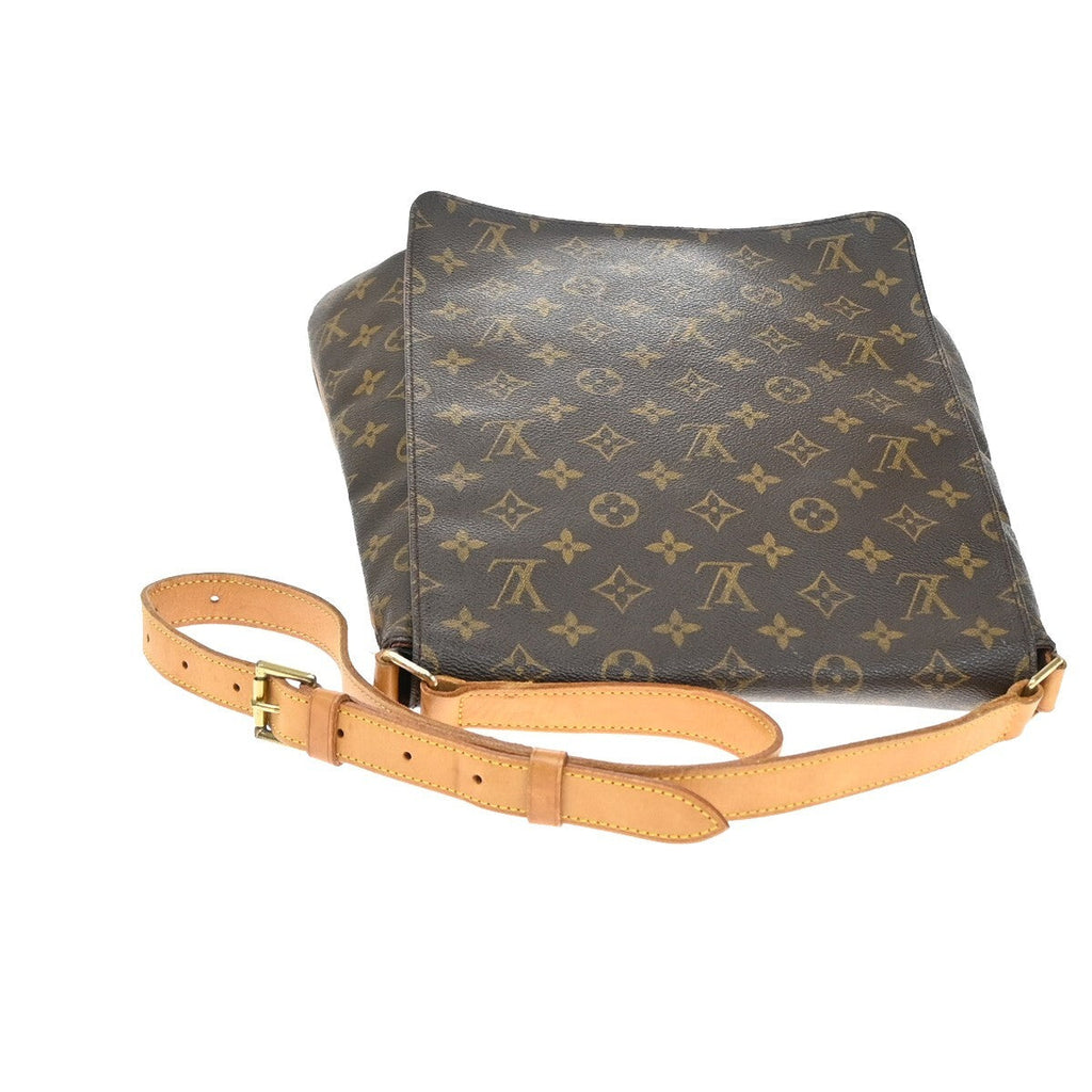 Louis Vuitton Musette Handbag Monogram Canvas Brown Leather Shoulder Bag Bag (Pre-Owned)