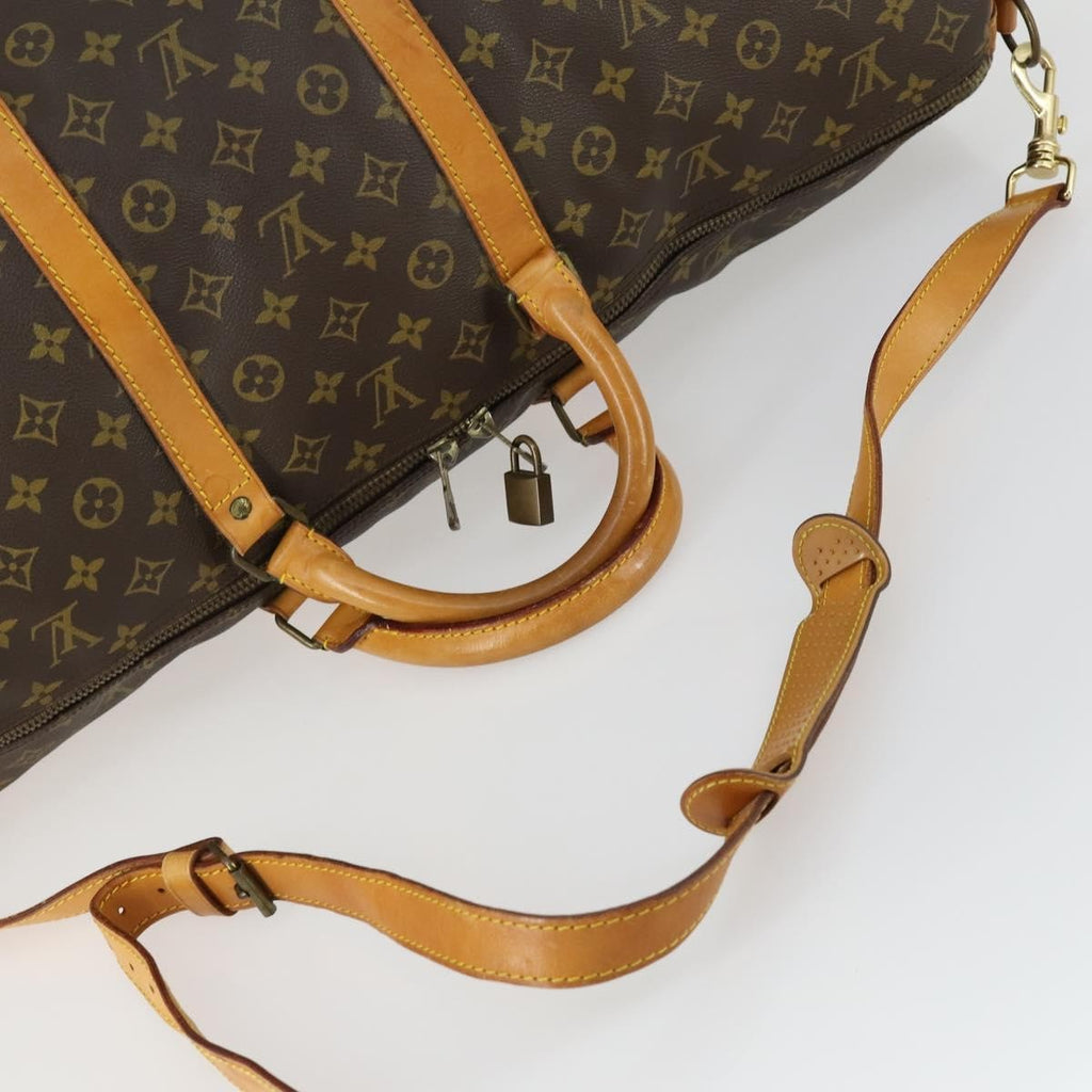 Louis Vuitton Keepall Bandouliere Bag Monogram Canvas Brown Canvas Travel Bag Bag (Pre-Owned)