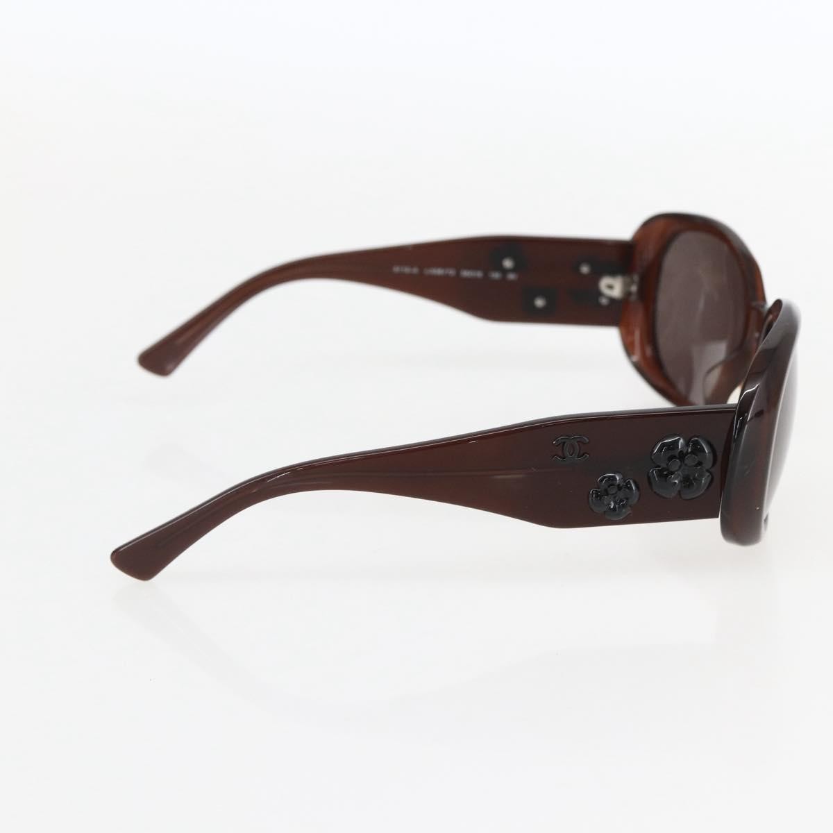 Chanel Camélia Sunglasses Plastic Brown Plastic Sunglasse Accessory (Pre-Owned)