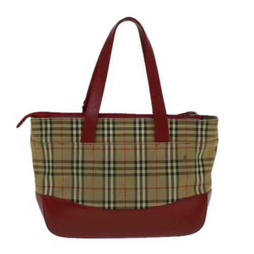 Burberry Nova Check Handbag Nova Check Canvas Beige Canvas Handbag (Pre-Owned)