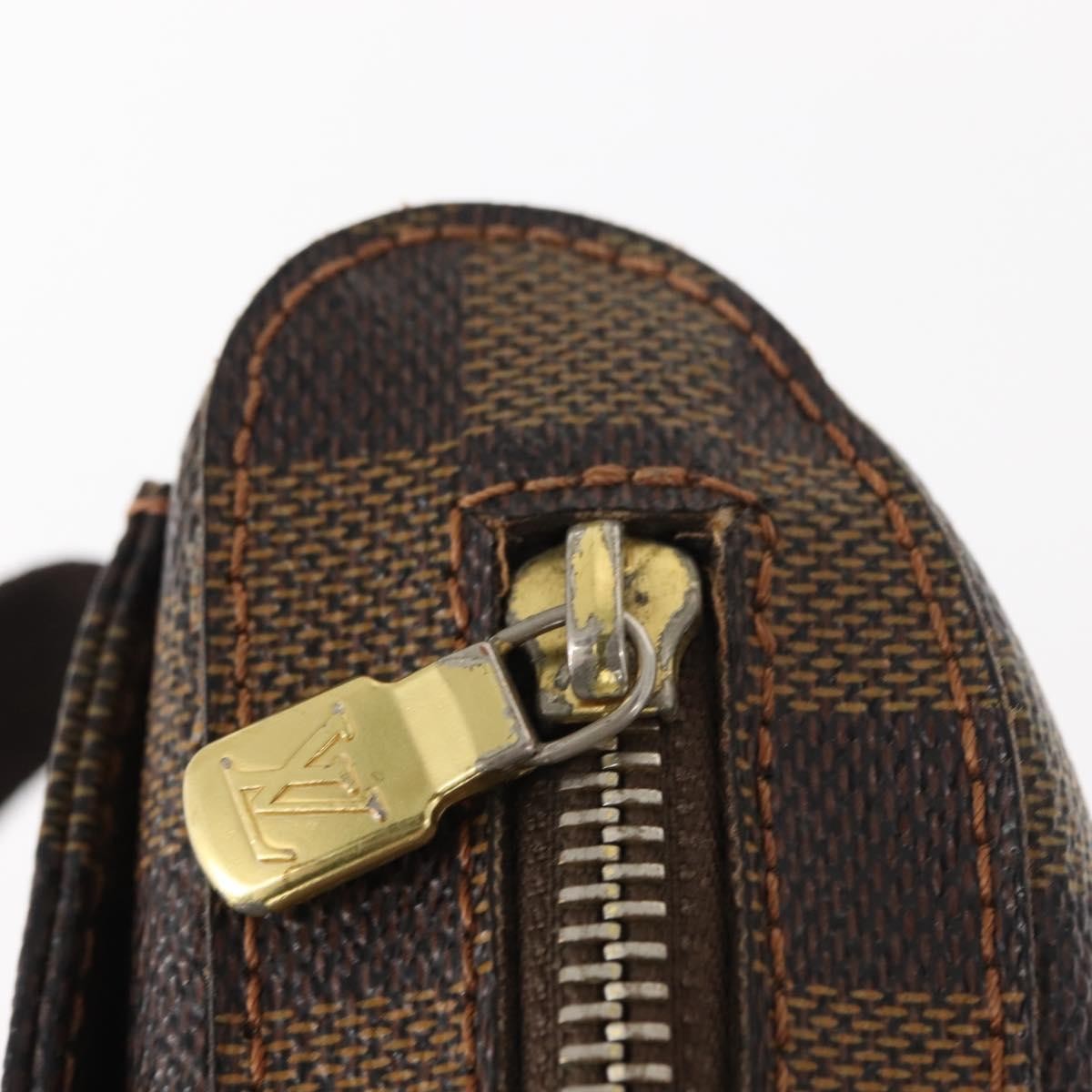 Louis Vuitton Geronimos Waist Bag Damier Brown Canvas Shoulder Bag Bag (Pre-Owned)