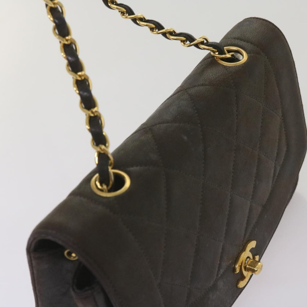 Chanel Vintage Diana Flap Bag Quilted Lambskin Black Leather Shoulder Bag Bag (Pre-Owned)