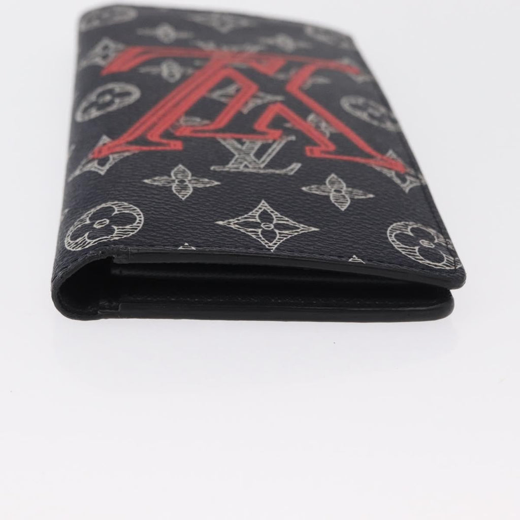 Louis Vuitton Brazza Long Bifold Wallet Monogram Comics Navy Canvas Wallets Accessory (Pre-Owned)