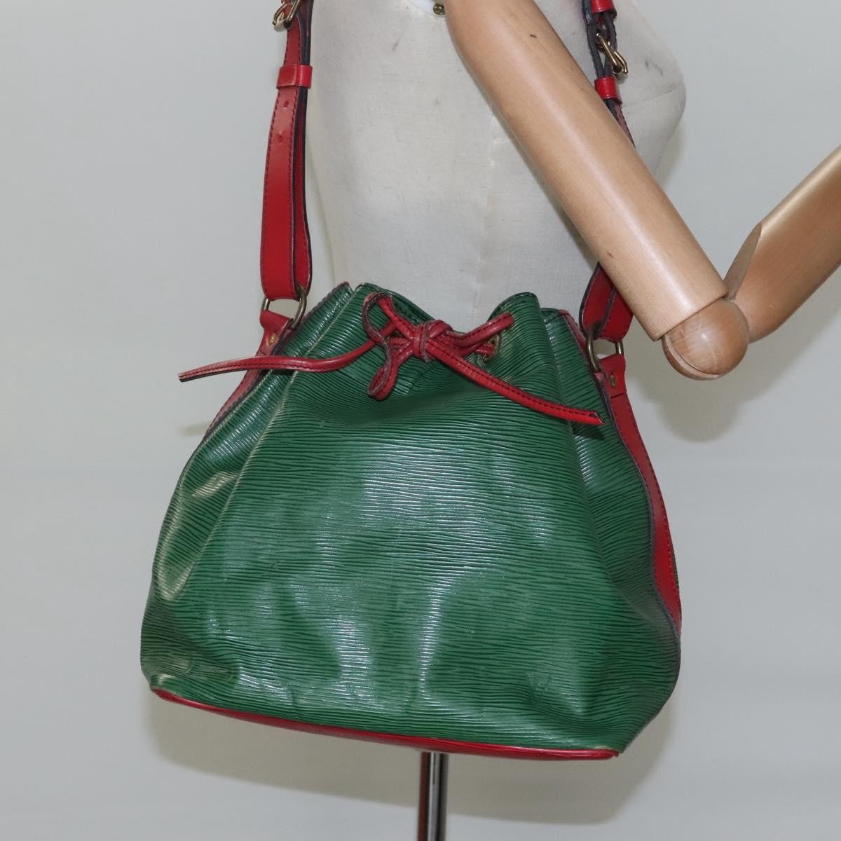 Louis Vuitton Bicolor Petit Noe Handbag Epi Leather Green Leather Shoulder Bag Bag (Pre-Owned)