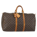 Louis Vuitton Keepall Bag Monogram Canvas Brown Canvas Travel Bag Bag (Pre-Owned)