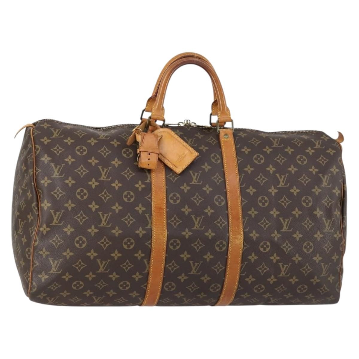 Louis Vuitton Keepall Bag Monogram Canvas Brown Canvas Travel Bag Bag (Pre-Owned)
