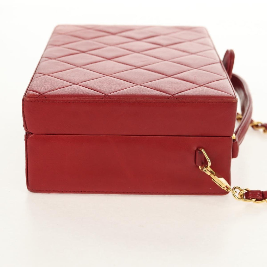 Chanel Matelasse Chain Shoulder Bag Leather Red Leather Shoulder Bag Bag (Pre-Owned)