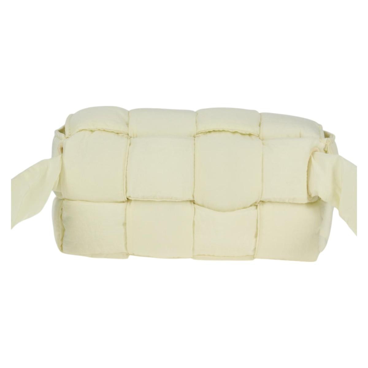 Bottega Veneta Padded Tech Cassette Crossbody Bag Intrecciato Nylon White Synthetic Bag (Pre-Owned)