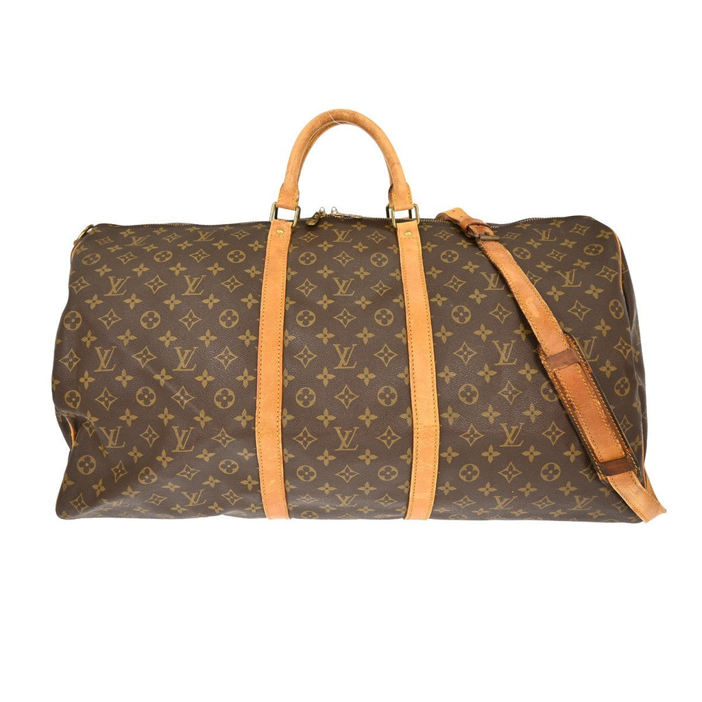 Louis Vuitton Keepall Bandouliere Bag Monogram Canvas Brown Canvas Travel Bag Bag (Pre-Owned)