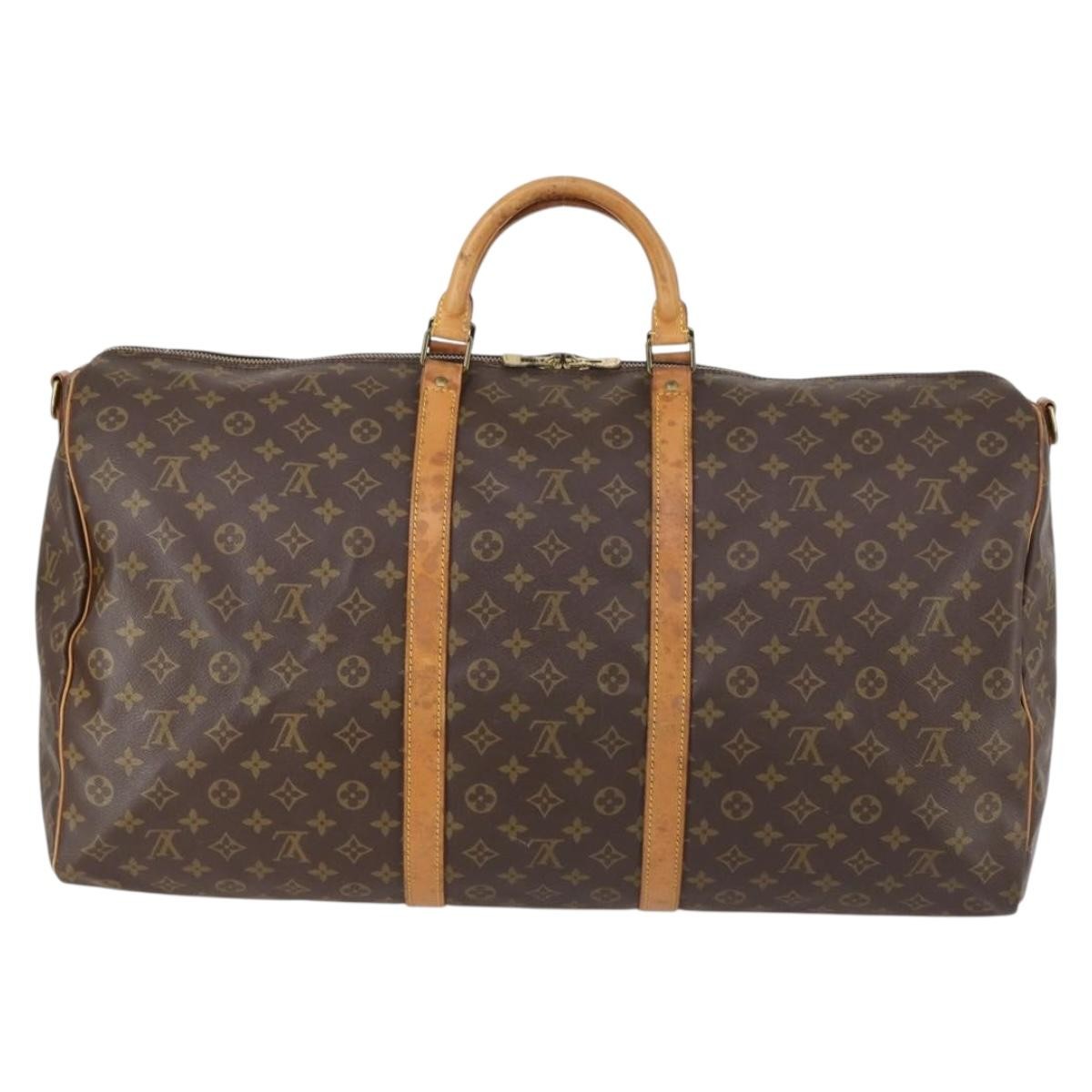 Louis Vuitton Keepall Bandouliere Bag Monogram Canvas Brown Canvas Travel Bag Bag (Pre-Owned)
