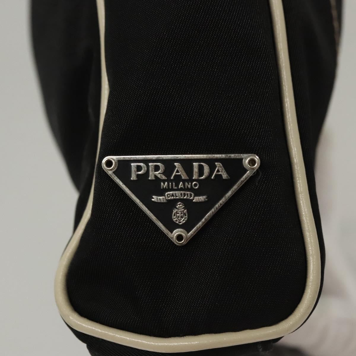 Prada Vintage Shoulder Bag Nylon And Leather Black Nylon Shoulder Bag Bag (Pre-Owned)