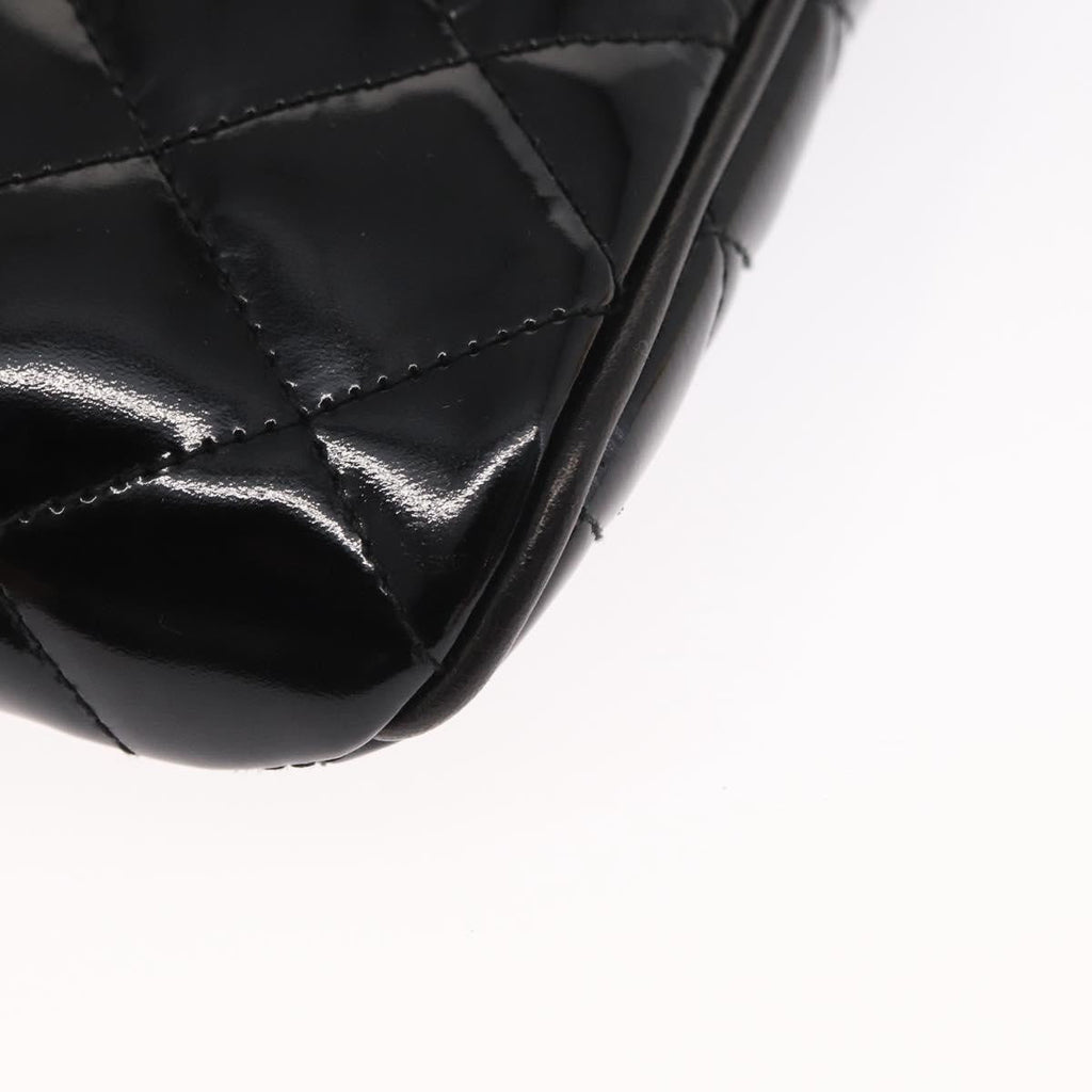 Chanel Vintage Zip Belt Bag Quilted Lambskin Black Patent_Leather Clutche & Pouche Bag (Pre-Owned)