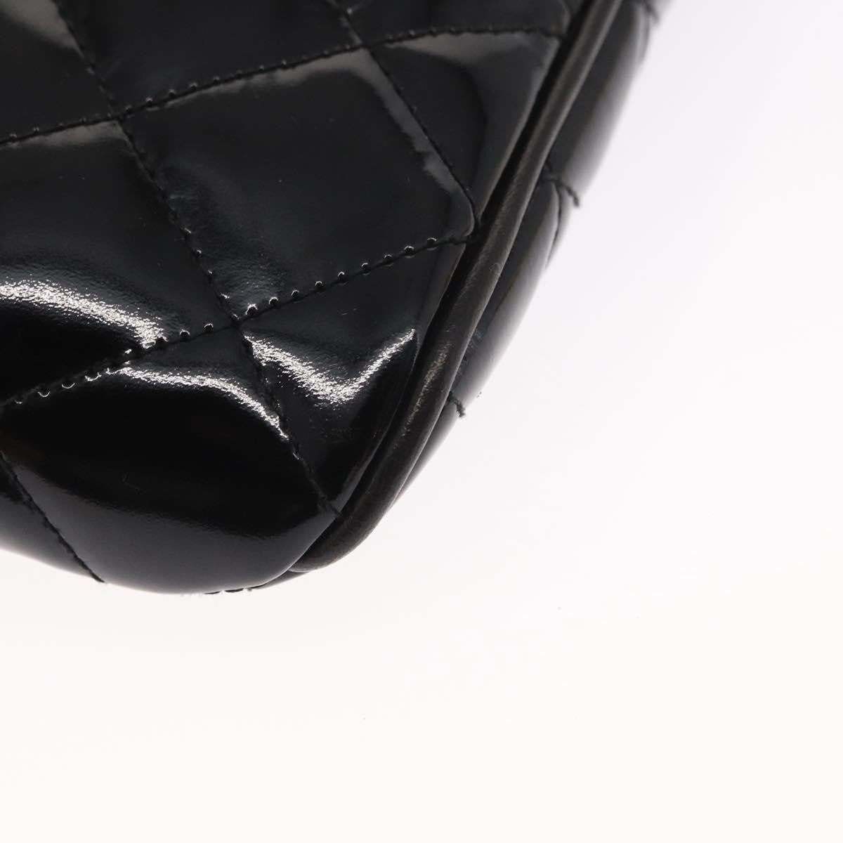 Chanel Vintage Zip Belt Bag Quilted Lambskin Black Patent_Leather Clutche & Pouche Bag (Pre-Owned)