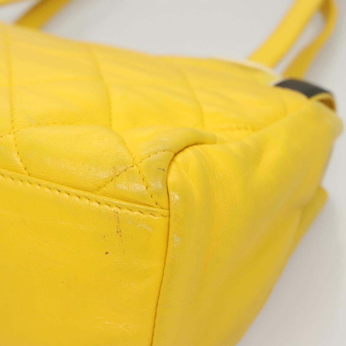 Chanel Two Tone Mademoiselle Lock Flap Bag Quilted Lambskin Yellow Leather Shoulder Bag Bag (Pre-Owned)