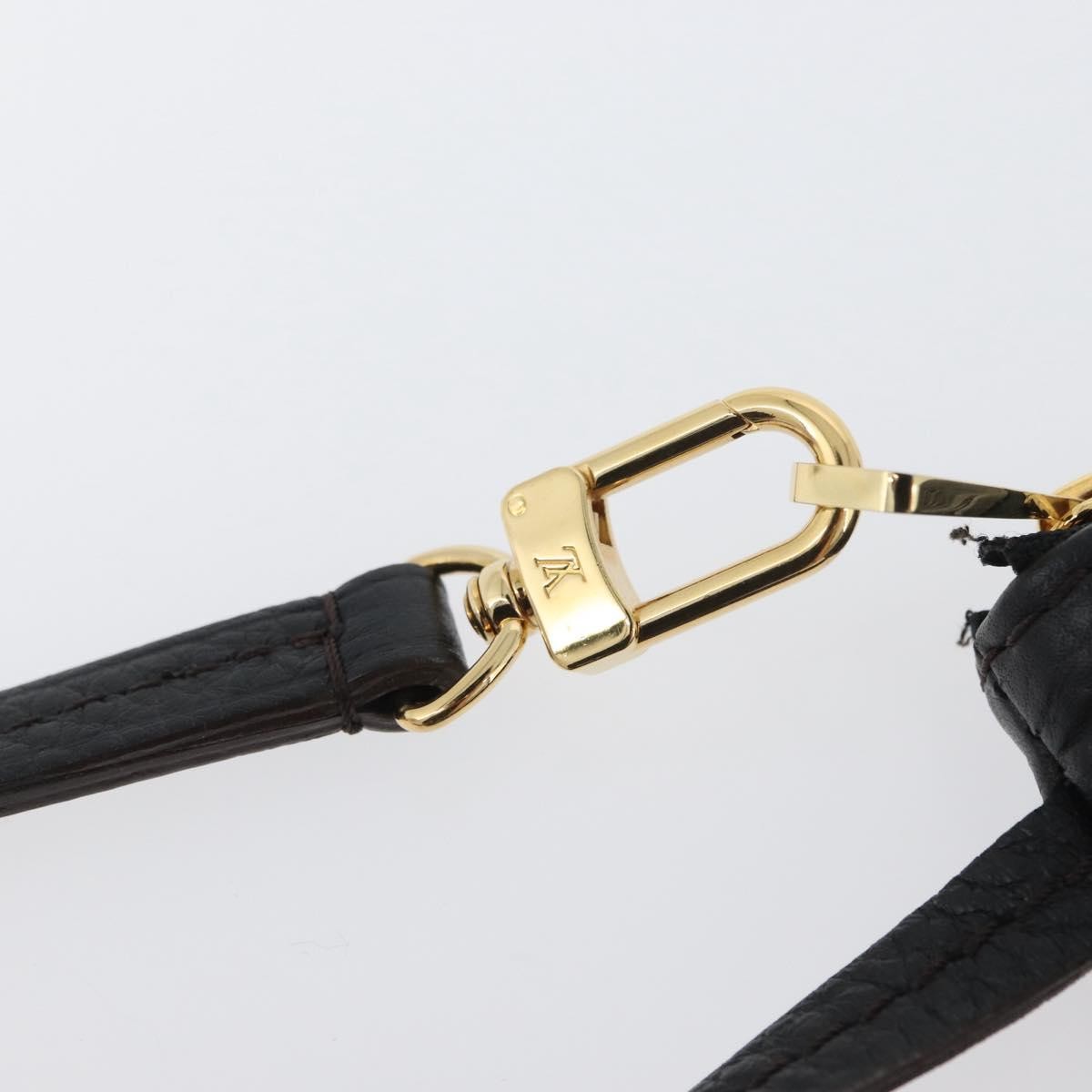 Louis Vuitton Selene Pochette Mahina Leather Black Leather Clutche & Pouche Bag (Pre-Owned)