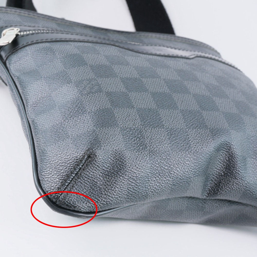 Louis Vuitton Thomas Handbag Damier Graphite Black Canvas Shoulder Bag Bag (Pre-Owned)