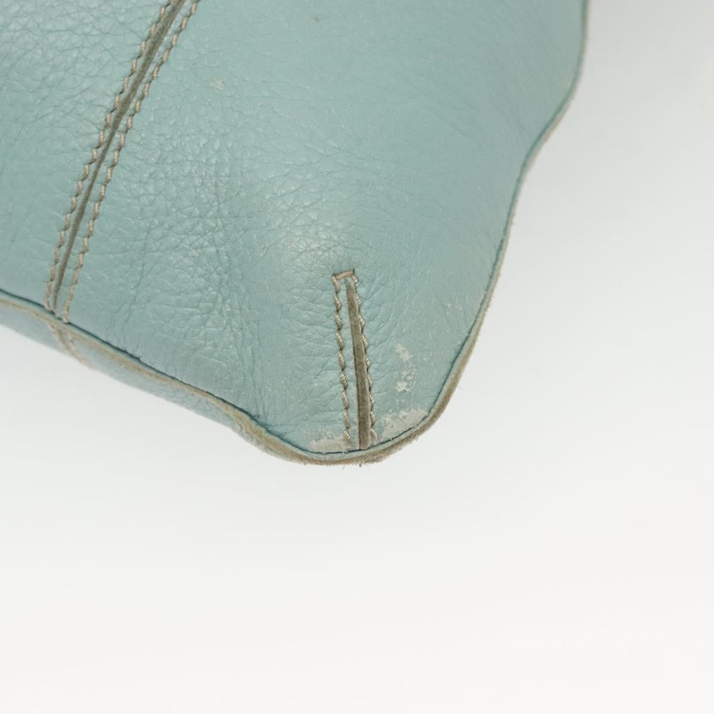 Bottega Veneta Front Zip Hobo Leather Blue Leather Bag (Pre-Owned)
