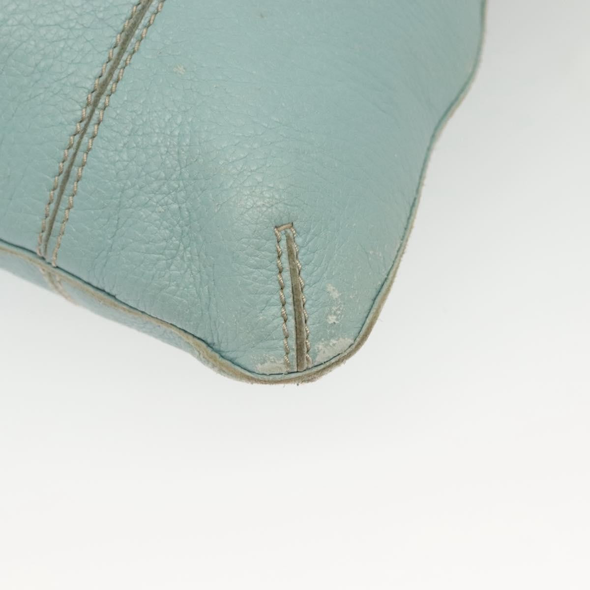 Bottega Veneta Front Zip Hobo Leather Blue Leather Bag (Pre-Owned)
