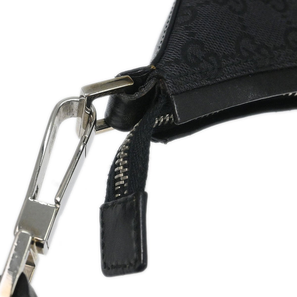 Gucci Vintage Clasp Handle Hobo Gg Canvas Black Canvas Shoulder Bag Bag (Pre-Owned)