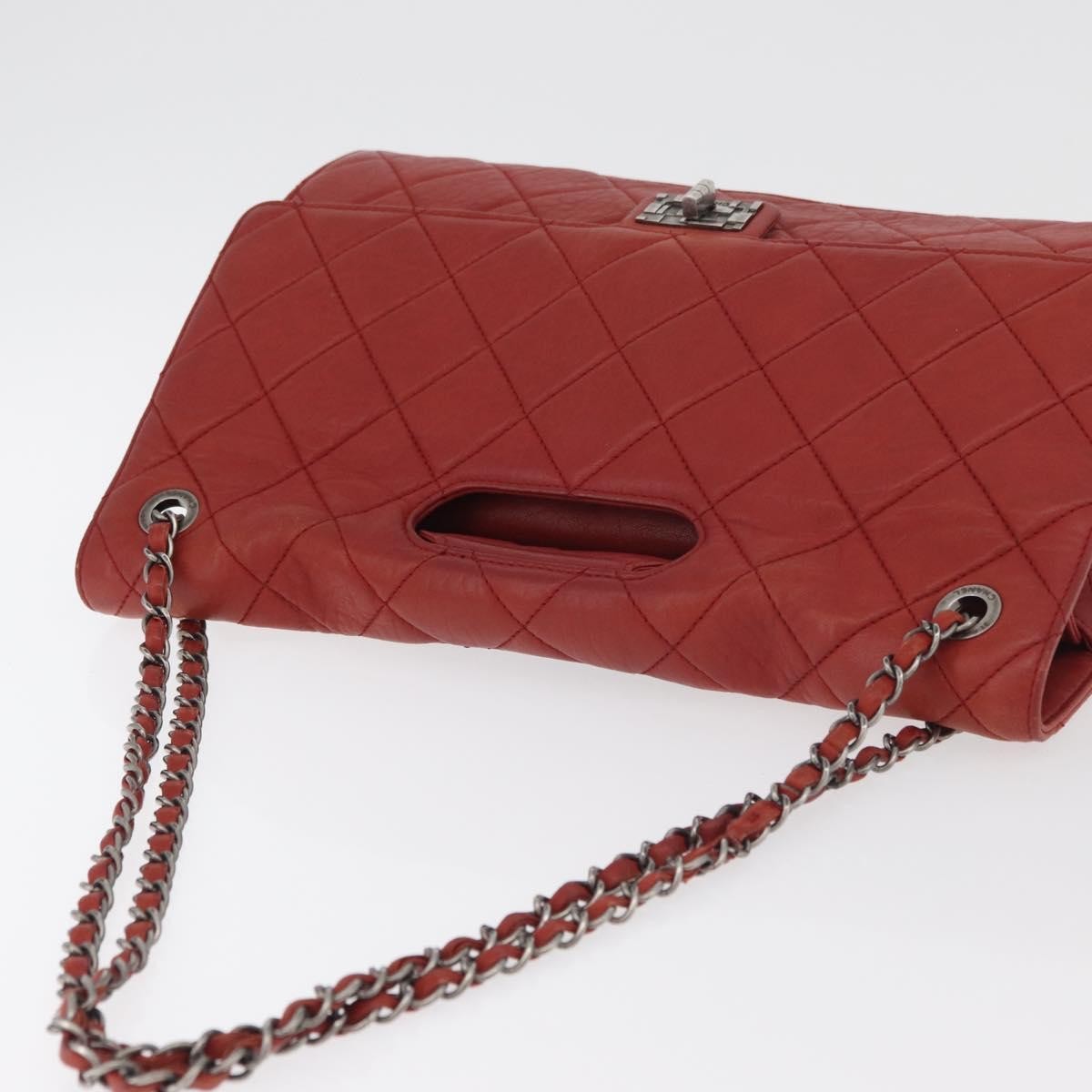 Chanel 2.55 Shoulder Bag Leather Red Leather Handbag (Pre-Owned)