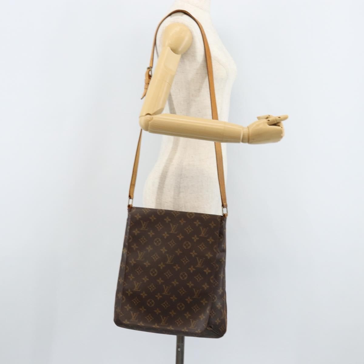 Louis Vuitton Musette Handbag Monogram Canvas Brown Canvas Shoulder Bag Bag (Pre-Owned)