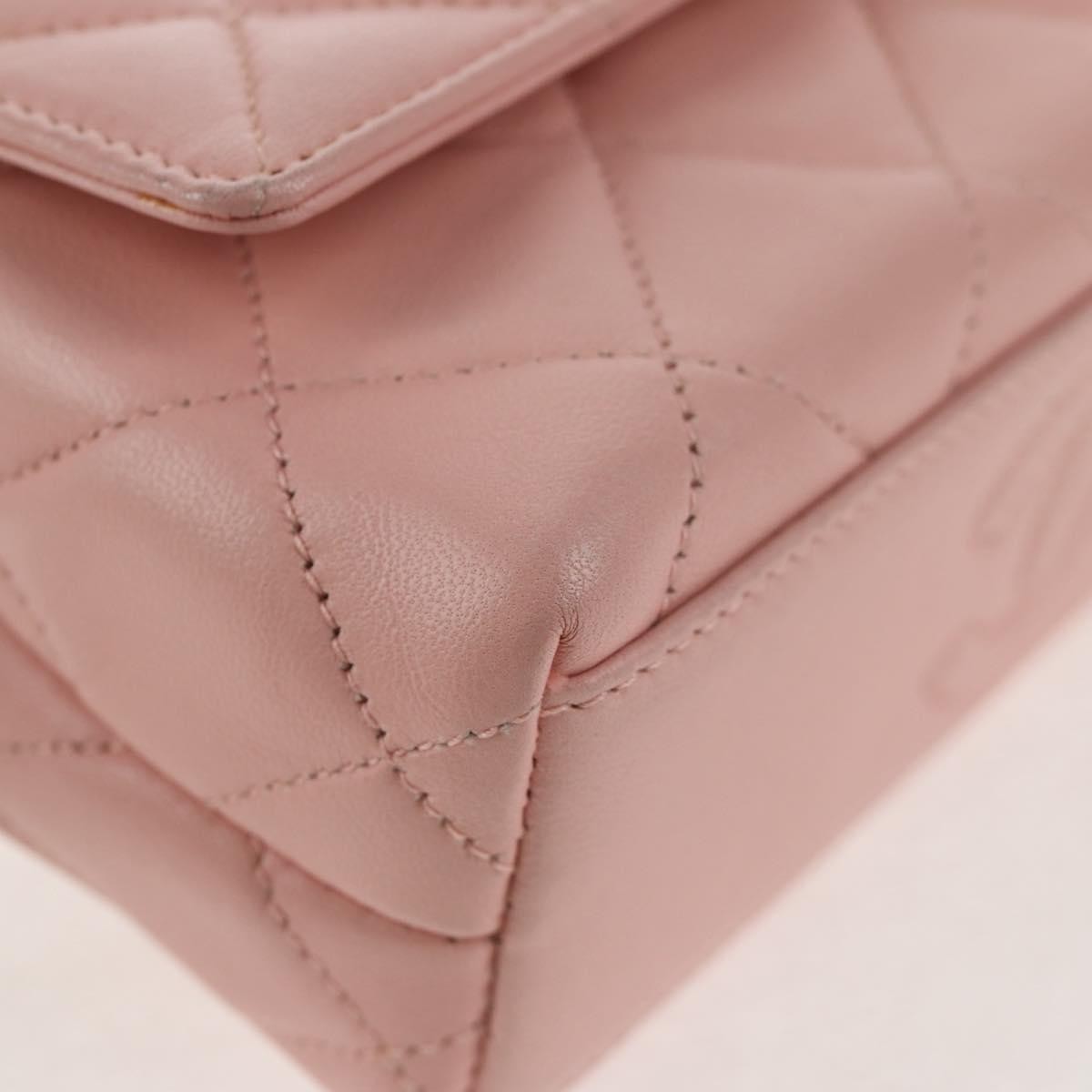 Chanel Vintage Camellia Flap Bag Quilted Lambskin Pink Leather Bag (Pre-Owned)