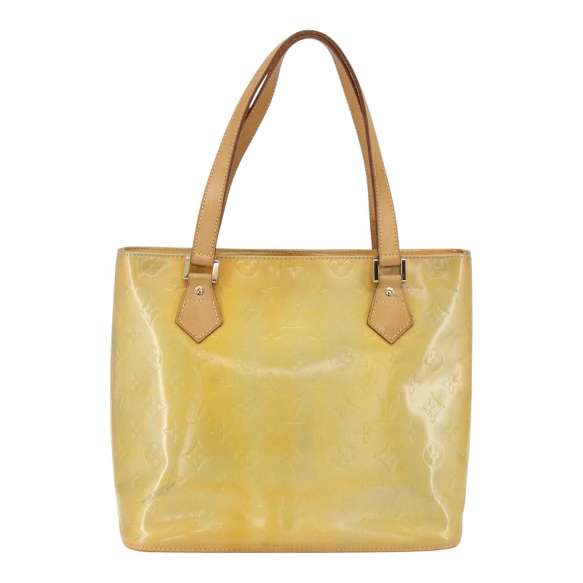 Louis Vuitton Houston Handbag Monogram Vernis Beige Patent_Leather Tote Bag Bag (Pre-Owned)
