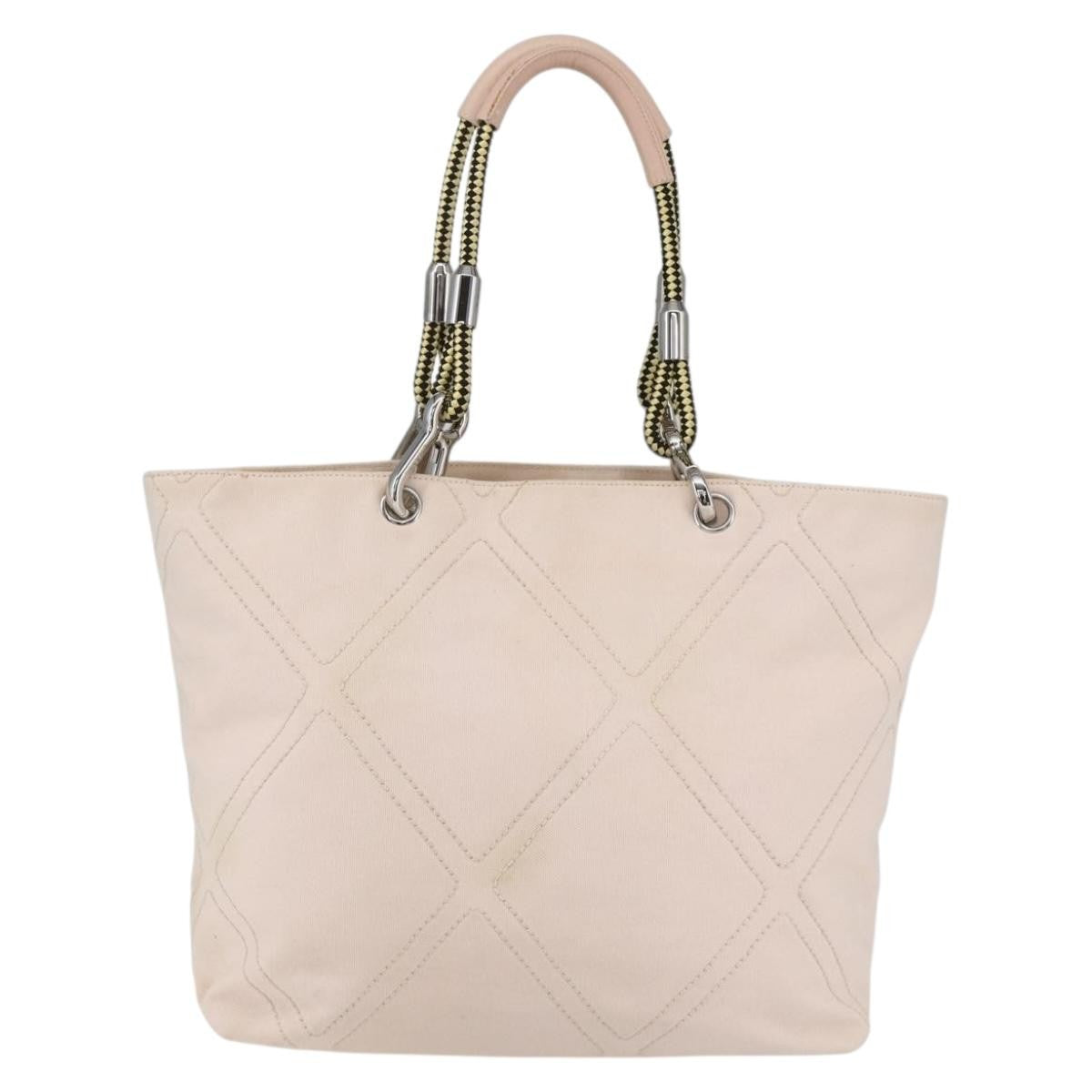 Chanel Vintage Cruise Line No.5 Tote Quilted Canvas Pink Canvas Tote Bag Bag (Pre-Owned)