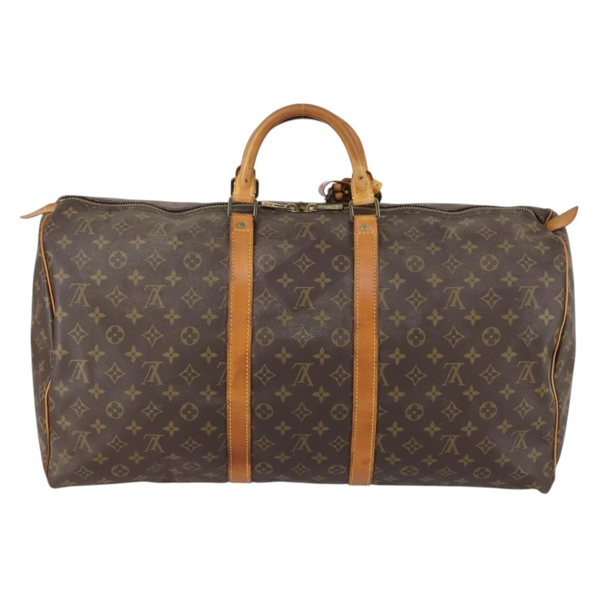 Louis Vuitton Keepall Bag Monogram Canvas Brown Canvas Travel Bag Bag (Pre-Owned)