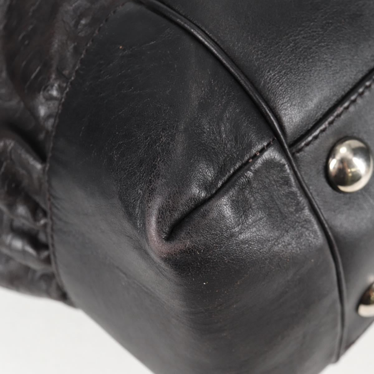 Gucci Full Moon Tote Leather Black Leather Tote Bag Bag (Pre-Owned)