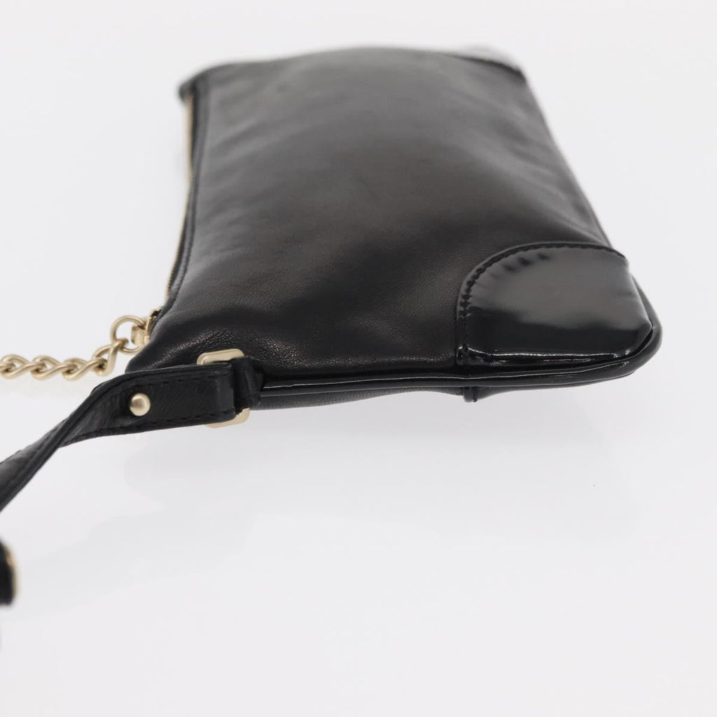 Chanel Camellia Clutch Bag Leather Black Leather Clutche & Pouche Bag (Pre-Owned)
