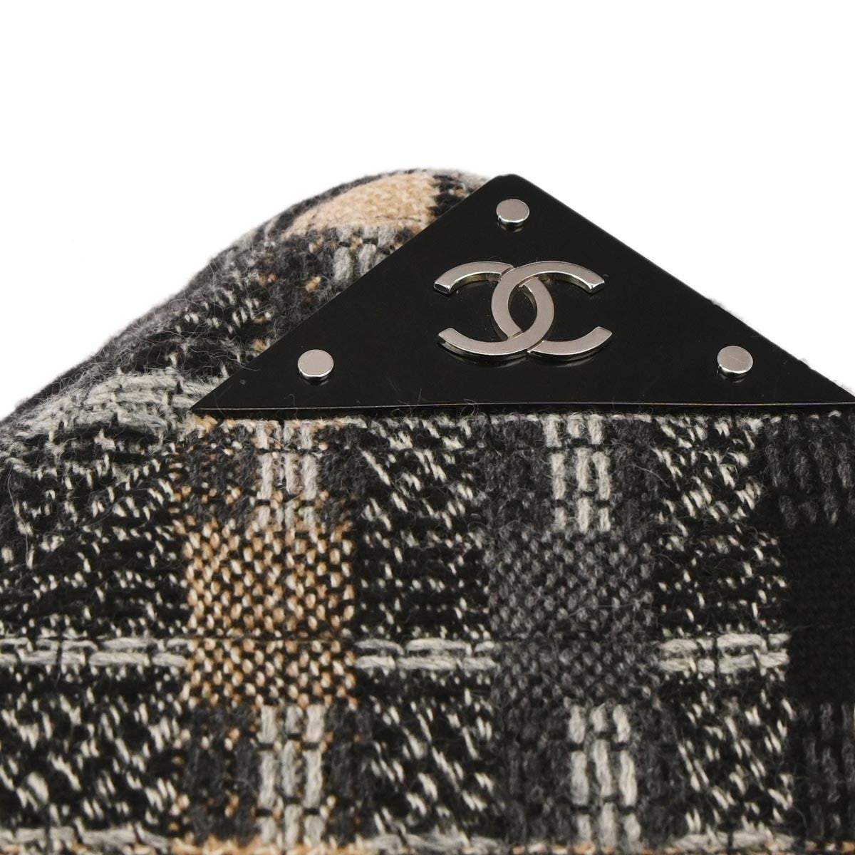 Chanel Cc Tab Flap Shoulder Bag Tweed Black Tweed Shoulder Bag Bag (Pre-Owned)