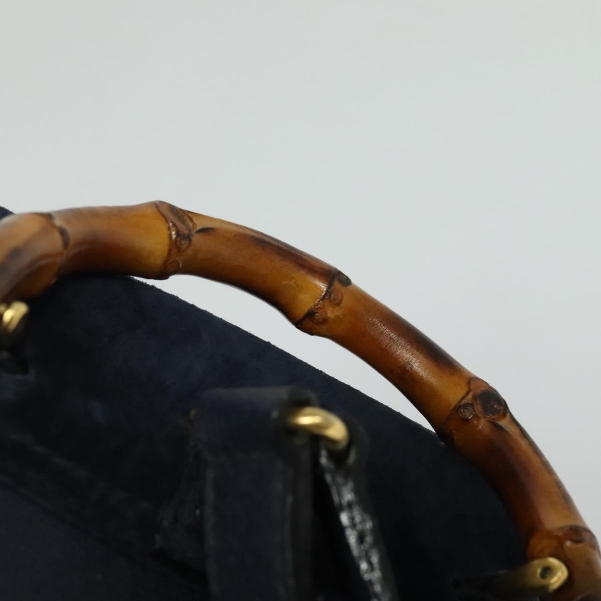 Gucci Gucci Bamboo Backpack Daim Navy Suede Backpack Bag (Pre-Owned)