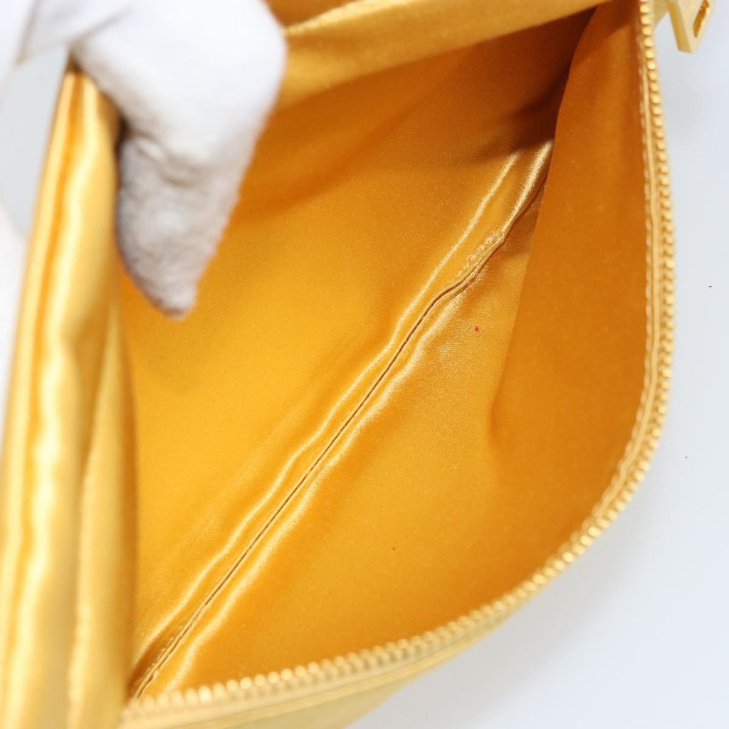Prada Clutch Satin Gold Satin Clutche & Pouche Bag (Pre-Owned)