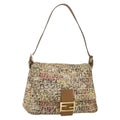 Fendi Mamma Baguette Zucca Canvas Beige Canvas Shoulder Bag Bag (Pre-Owned)