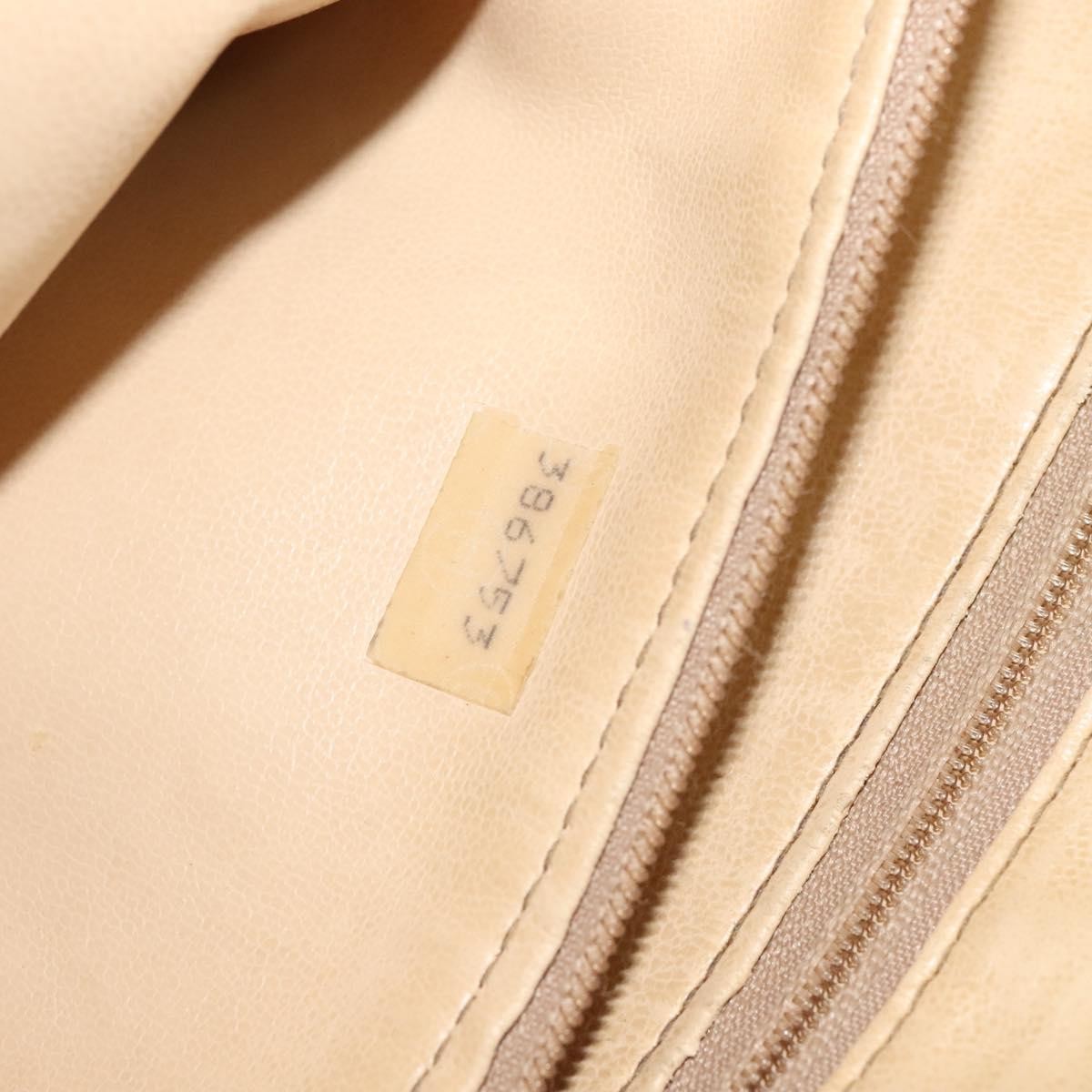 Chanel Vintage Shoulder Bag Leather Beige Leather Shoulder Bag Bag (Pre-Owned)